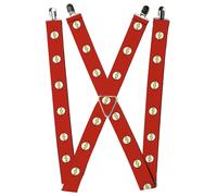 Buckle-Down DC Comics Suspenders, Flash Logo Red White Yellow 1.5-Inch Wide Regu