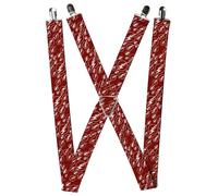 Buckle-Down DC Comics Suspenders, The Flash Logo Scattered Weathered Burgundy Wh