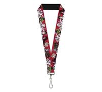 Buckle-Down Demon Slayer Lanyard, Demon Slayer Eight Demons Poses Red, Elastic
