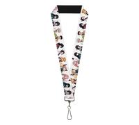Buckle-Down Demon Slayer Lanyard, Demon Slayer Nine Character Poses White, Elast