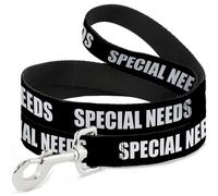 Buckle-Down Dog Leash Pet Quote Special Needs Black White Durable Stylish For