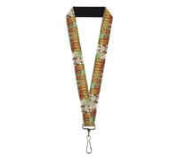 Buckle-Down Dr. Stone Lanyard, Dr Stone Title Logo and Suika Face Close Up Green