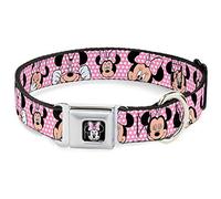 Buckle Down Dybn Minnie Mouse Face Full Color Rosa Pois Nero/Collare