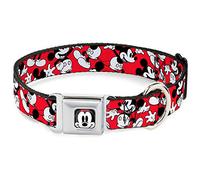 Buckle Down Dyeo Mickey Mouse FACE2, 700146150705, Collare per cani, L - Fits 15-26" - 1.0" Wide, Multicolore