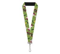 Buckle-Down Elf Lanyard, Elf Buddy the Elf Poses and Holiday Icons Green Multi C