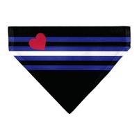 Buckle-Down Flag Leather Black Blue Red White Black Slip On CollarÊBandana Only