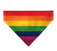 Buckle-Down Flag Pride Distressed Rainbow Black Slip On CollarÊBandana Only