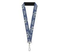 Buckle-Down Ford Lanyard, Ford Script and Vintage Truck Blue White, Elastic