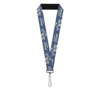 Buckle-Down Ford Lanyard, Ford Script and Vintage Truck Blue White, Elastic