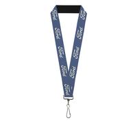 Buckle-Down Ford Lanyard, Ford Script Blue White, Elastic