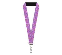 Buckle-Down Furby Lanyard, Furby and Furblets Galaxy Grid Collage Pink Purple, E