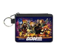 Buckle-Down GI Joe Portafoglio, Zip Pochette, GI Joe Universe Agents Explosion Group Pose e Logo Blu, Tela, Blu, X-SMALL, Casual