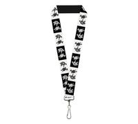 Buckle-Down Grateful Dead Lanyard, Grateful Dead Dancing Terrapin Blocks Black W