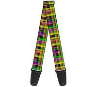 buckle-down gs-w31603 "plaid nero/Multi neon" tracolla per chitarra