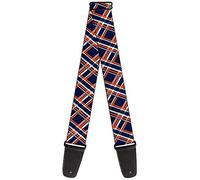 buckle-down gs-w34248 "plaid X3 navy/arancione/bianco" tracolla per chitarra