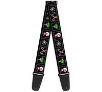 Buckle Down – Tracolla per chitarra – GS-W35532 – Christmas blocchi – Nero/Bianco/Multi colore