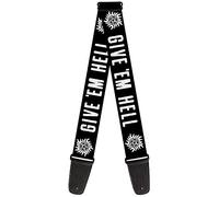 buckle-down gs-wsn024 Winchester Pentagram give 'EM Hell nero/bianco - Tracolla per chitarra