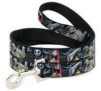 Buckle-Down Guinzaglio per Cani Nightmare Before Christmas 4 Personaggi Gruppo Cimitero Scena 180 cm di Lunghezza 3,8 cm di Larghezza
