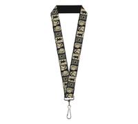 Buckle-Down Harry Potter Lanyard, Harry Potter Hogwarts House Patch Blocks Tan B