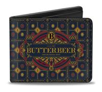 Buckle-Down Harry Potter Wallet, Bifold, Harry Potter Butterbeer Logo and Patter