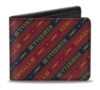 Buckle-Down Harry Potter Wallet, Bifold, Harry Potter Butterbeer Stripe Burgundy