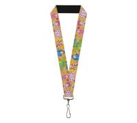 Buckle-Down Hasbro Lanyard, Candy Land Characters and Candy Collage Yellow, Elas
