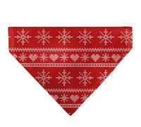 Buckle-Down Holiday Sweater Stitch Hearts and Snowflakes Red White Slip On Colla