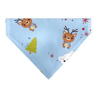 Buckle-Down Holiday Winter Animals and Christmas Trees Collage Baby Blue Slip On