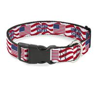 Buckle-Down International Soccer Fan Pet Collar, Dog Collar Plastic Buckle, Nati