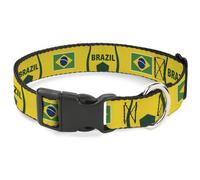 Buckle-Down International Soccer Fan Pet Collar, Dog Collar Plastic Buckle, Nati