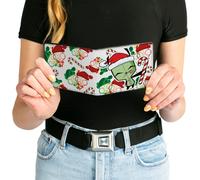 Buckle-Down Invader Zim Wallet, Bifold, Holiday Invader Zim Santa GIR Candy Cane