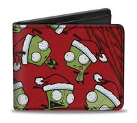 Buckle-Down Invader Zim Wallet, Bifold, Holiday Invader Zim Santa GIR Poses Scat