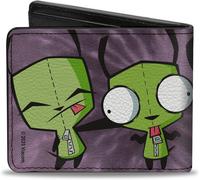 Buckle-Down Invader Zim Wallet, Bifold, Invader Zim GIR Dog Poses Tie Dye Purple