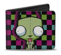 Buckle-Down Invader Zim Wallet, Bifold, Invader Zim GIR Dog Tongue Out Pose Chec