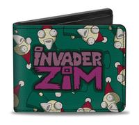 Buckle-Down Invader Zim Wallet, Bifold, Invader Zim Lawn Gnome Scattered and Tit