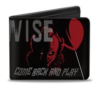 Buckle-Down IT Wallet, Bifold, It Pennywise Come Back and Play Face and Balloons
