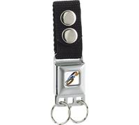 Buckle-Down Keychain-Road Runner Action Full Color White 4.5" x 1" Multicolor