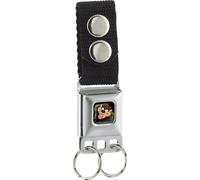 Buckle-Down Keychain-Taz Face Full Color Black 4.5" x 1" Multicolor