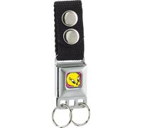 Buckle-Down Keychain-Tweety Bird Face/Hearts Full Color Pinks 4.5" x 1" Multicol