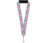 Buckle-Down Lanyard-1.0"-Angry Bunnies Turquoise/Pinks 22" x 1" Multicolor