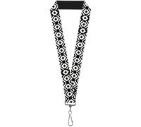 Buckle-Down Lanyard-1.0"-Aztec2 White/Black 22" x 1" Multicolor