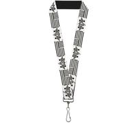 Buckle-Down Lanyard-1.0"-Bd Logo/American Stripe Flag White/Black 22" x 1" Multi