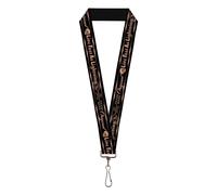 Buckle-Down Lanyard-1.0"-Bd Skull Live Fast AS Lightning Black/Light 22" x 1" Mu