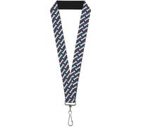 Buckle-Down Lanyard-1.0"-Bones Blue/tan/red 22" x 1" Multicolor
