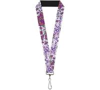 Buckle-Down Lanyard-1.0"-Born to Blossom Blue 22" x 1" Multicolor