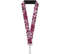 Buckle-Down Lanyard-1.0"-Born to Blossom Close-up White 22" x 1" Multicolor