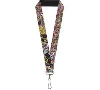 Buckle-Down Lanyard-1.0"-Born to Raise Hell Pink 22" x 1" Multicolor