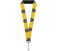 Buckle-Down Lanyard-1.0"-Brown Bear Repeat Yellow 22" x 1" Multicolor