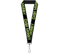 Buckle-Down Lanyard-1.0"-Ca$h Money Black/Green 22" x 1" Multicolor