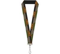 Buckle-Down Lanyard-1.0"-Cali Bear/Star/us Flag Stretch Black/White/ 22" x 1" Mu